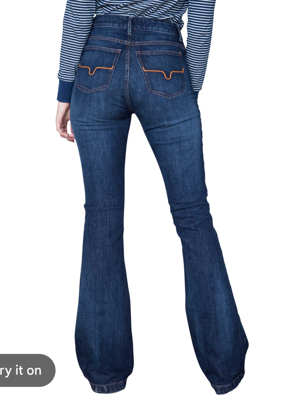 Kimes Ranch Dark Blue High-Rise Flare Jeans Jennifer
